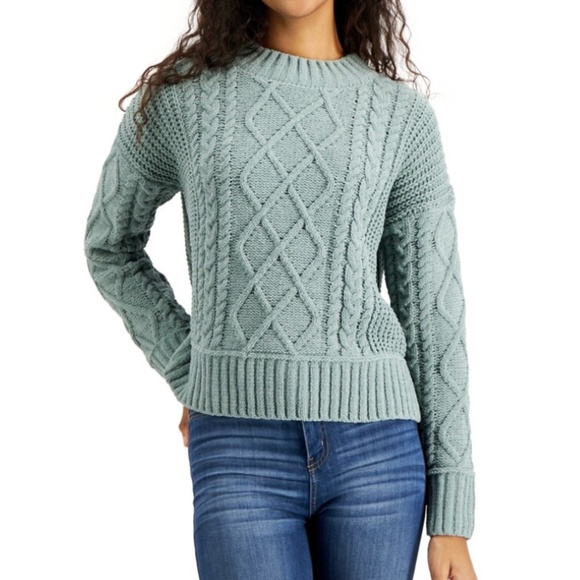 Hippie Rose Sweaters - NWT Hippie Rose XS sage green chenille cable knit sweater